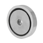 Magnet, låg neodymium otmagnet Ø50x10 mm med M8 gänga